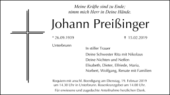 Anzeige von Johann Preißinger von MGO