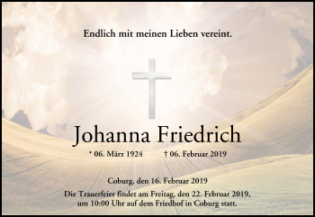 Anzeige von Johanna Friedrich von MGO