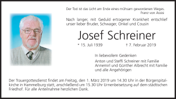Anzeige von Josef Schreiner von MGO