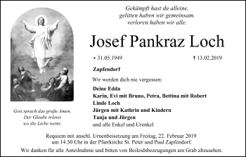 Anzeige von Josef Pankraz Loch von MGO