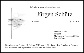 Anzeige von Jürgen Schütz von MGO