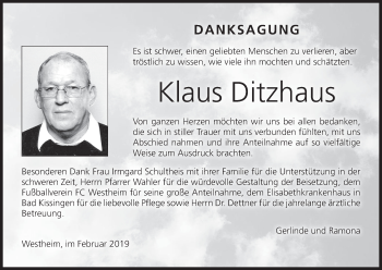 Anzeige von Klaus Ditzhaus von MGO