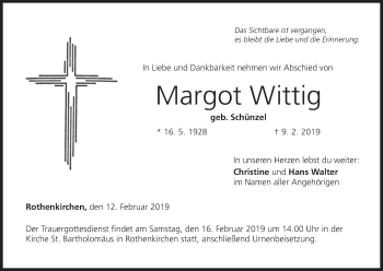 Anzeige von Margot Wittig von MGO
