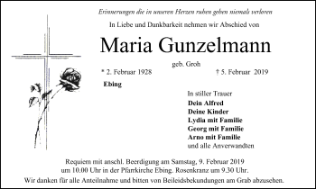 Anzeige von Maria Gunzelmann von MGO
