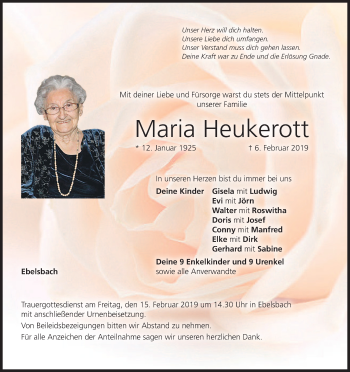 Anzeige von Maria Heukerott von MGO