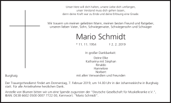 Anzeige von Mario Schmidt von MGO