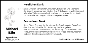 Anzeige von Michael Bähr von MGO