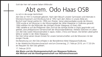 Anzeige von Odo Haas von MGO