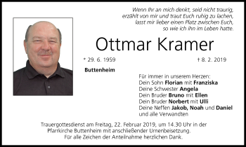 Anzeige von Ottmar Kramer von MGO