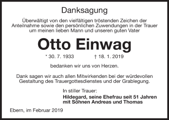 Anzeige von Otto Einwag von MGO