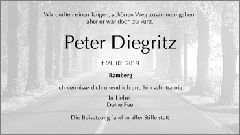 Anzeige von Peter Diegritz von MGO