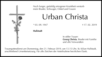 Anzeige von Urban Christa von MGO