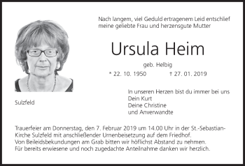 Anzeige von Ursula Heim von MGO