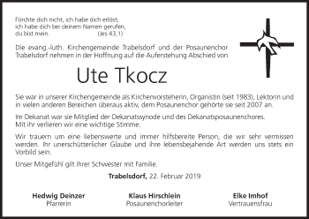 Anzeige von Ute Tkocz von MGO