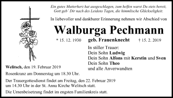 Anzeige von Walburga Pechmann von MGO
