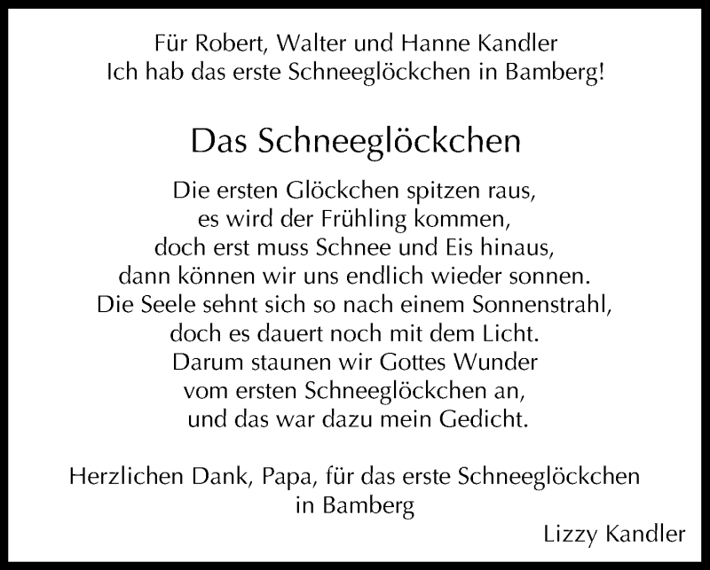  Traueranzeige für Walter Kandler vom 01.02.2019 aus MGO