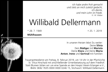 Anzeige von Willibald Dellermann von MGO