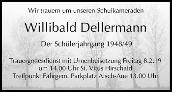Anzeige von Willibald Dellermann von MGO