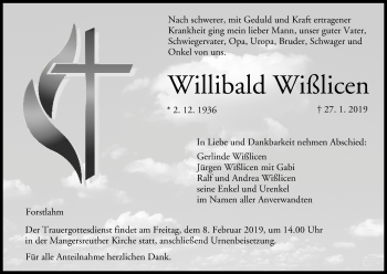 Anzeige von Willibald Wißlicen von MGO