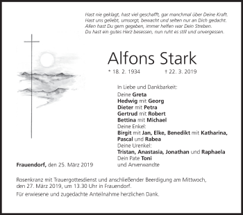 Anzeige von Alfons Stark von MGO