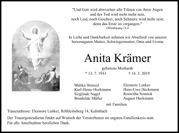 Anzeige von Anita Krämer von MGO