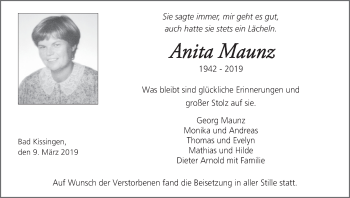Anzeige von Anita Maunz von MGO