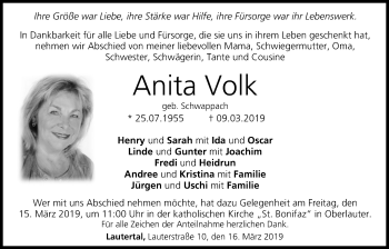 Anzeige von Anita Volk von MGO