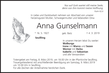Anzeige von Anna Gunselmann von MGO