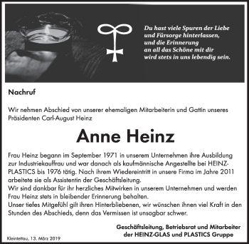 Anzeige von Anne Heinz von MGO
