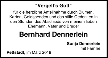 Anzeige von Bernhard Dennerlein von MGO