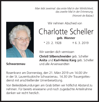 Anzeige von Charlotte Scheller von MGO