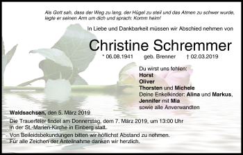 Anzeige von Christine Schremmer von MGO