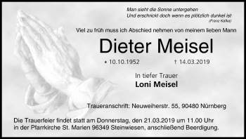 Anzeige von Dieter Meisel von MGO
