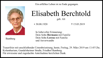 Anzeige von Elisabeth Berchtold von MGO