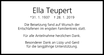 Anzeige von Ella Teupert von MGO