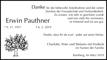 Anzeige von Erwin Pauthner von MGO