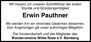 Anzeige von Erwin Pauthner von MGO