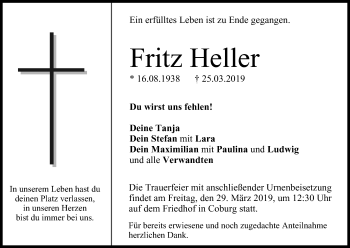 Anzeige von Fritz Heller von MGO