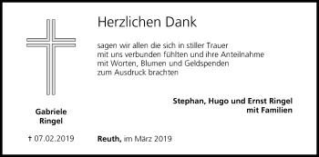 Anzeige von Gabriele Ringel von MGO