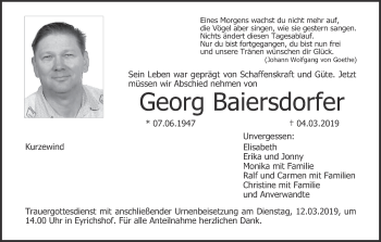 Anzeige von Georg Baiersdorfer von MGO