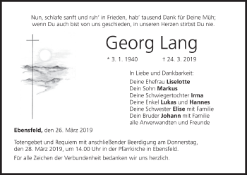 Anzeige von Georg Lang von MGO