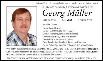 Anzeige von Georg Müller von MGO