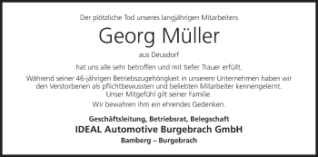 Anzeige von Georg Müller von MGO