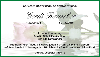 Anzeige von Gerdi Rauscher von MGO