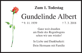 Anzeige von Gundelinde Albert von MGO