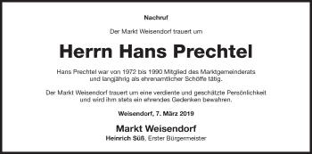 Anzeige von Hans Prechtel von MGO