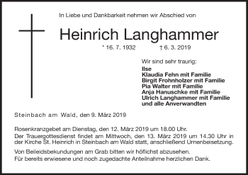 Anzeige von Heinrich Langhammer von MGO