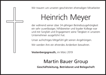 Anzeige von Heinrich Meyer von MGO
