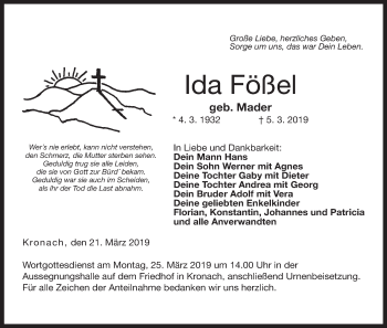 Anzeige von Ida Fößel von MGO