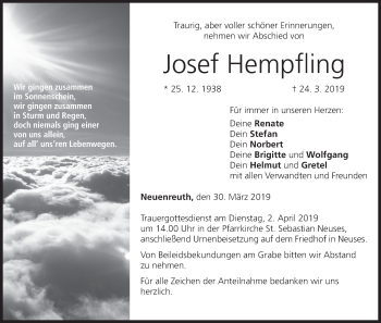 Anzeige von Josef Hempfling von MGO